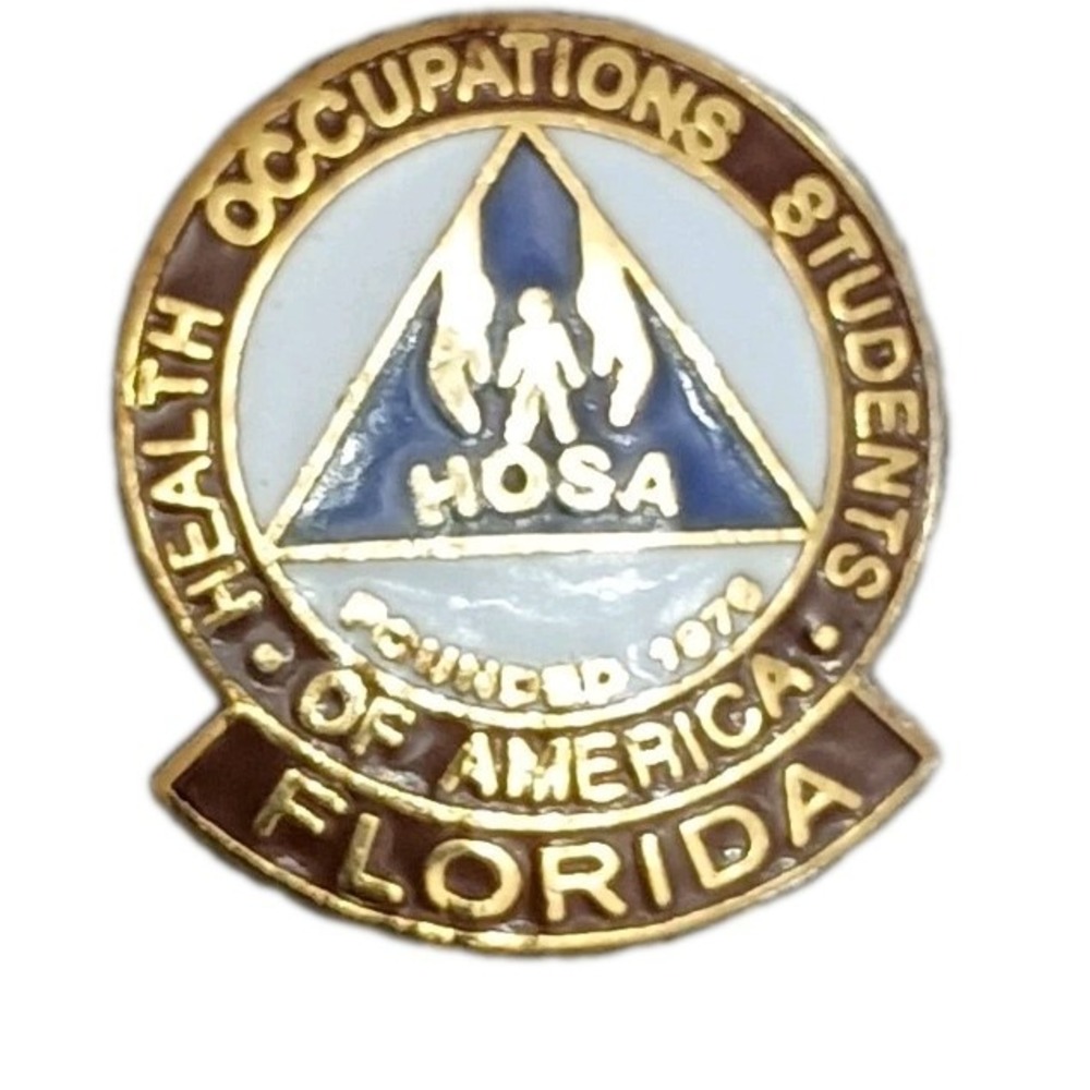 Vtg HOSA Health Organizations Students Assc. of America Florida Lapel Hat Pin